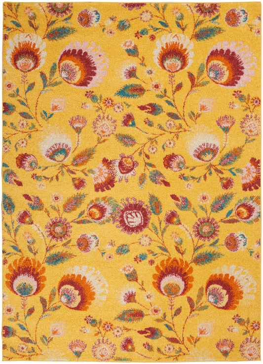 Nourison Home Allur  Yellow Multicolor  Contemporary