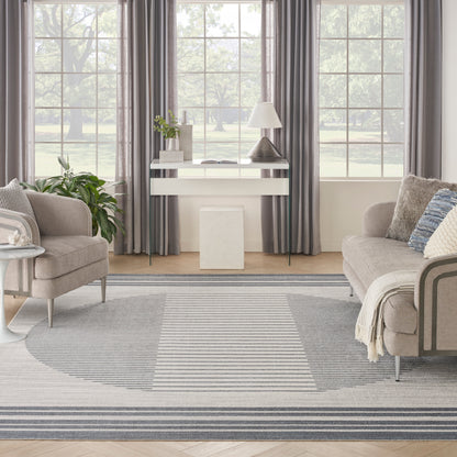 Nourison Home Astra Machine Washable  Ivory Blue  Contemporary