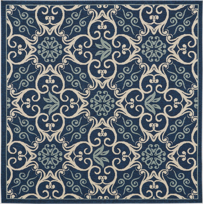 Nourison Home Caribbean CRB02 Navy Transitional Power-loomed Rug