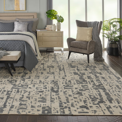 Nourison Home Silk Shadows  Ivory Grey  Transitional
