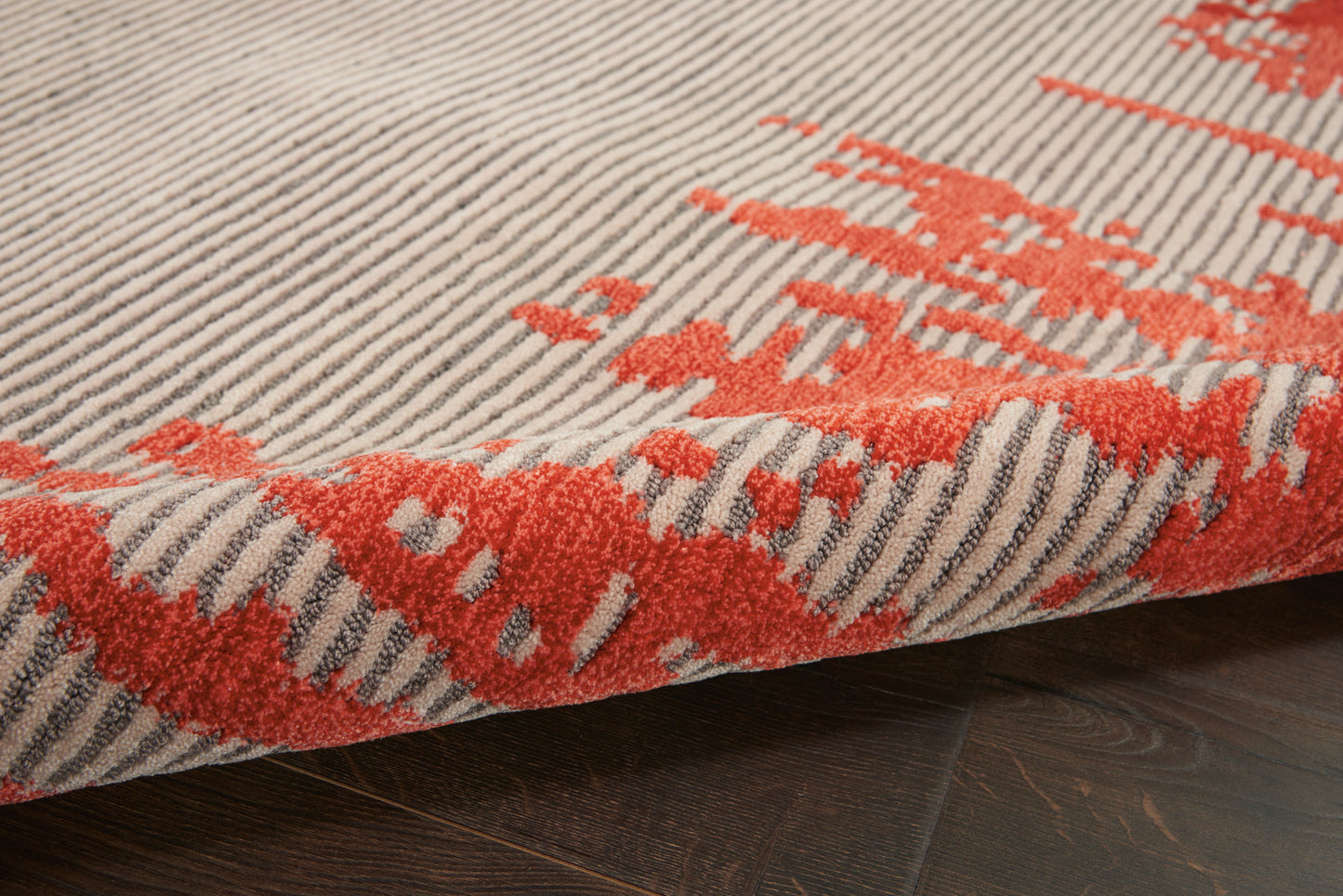 Nourison Home Symmetry  Beige Red  Contemporary