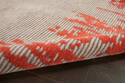 Nourison Home Symmetry  Beige Red  Contemporary