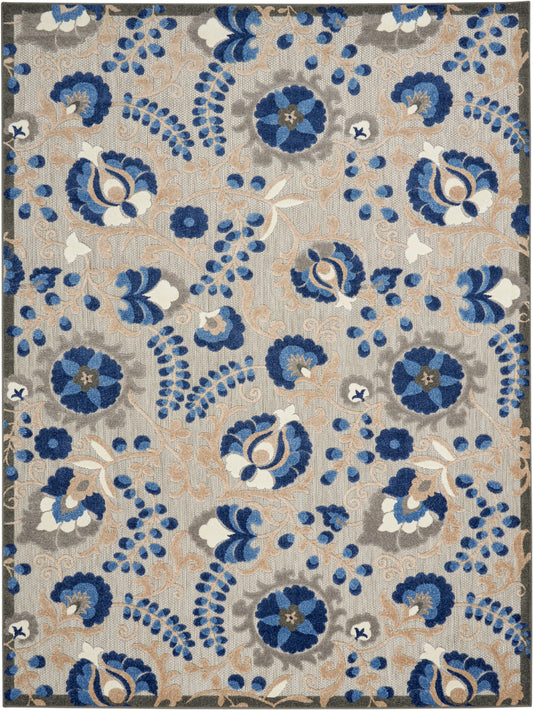 Nourison Home Aloha  Natural Blue  Contemporary