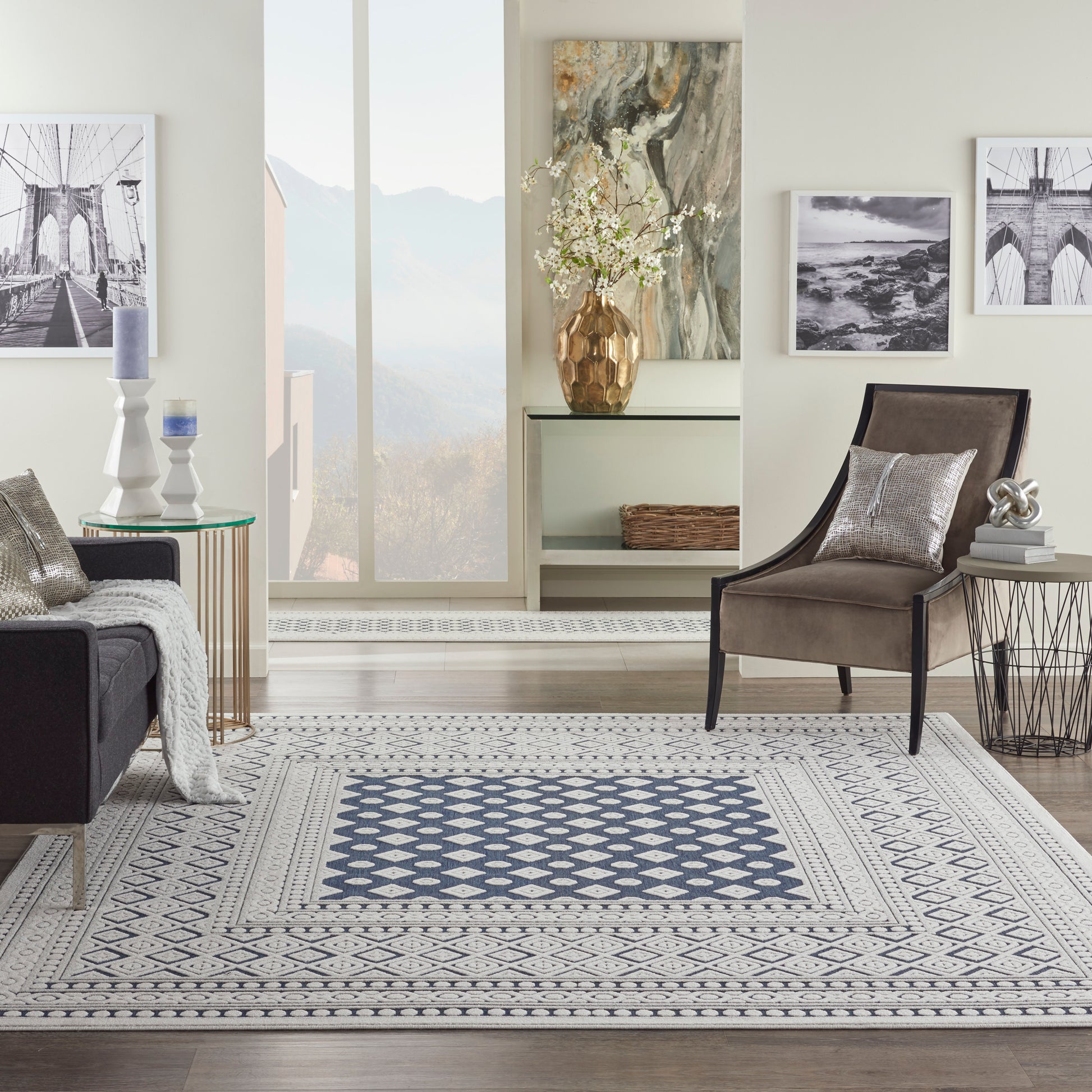 Nourison Home Key Largo  Blue  Transitional