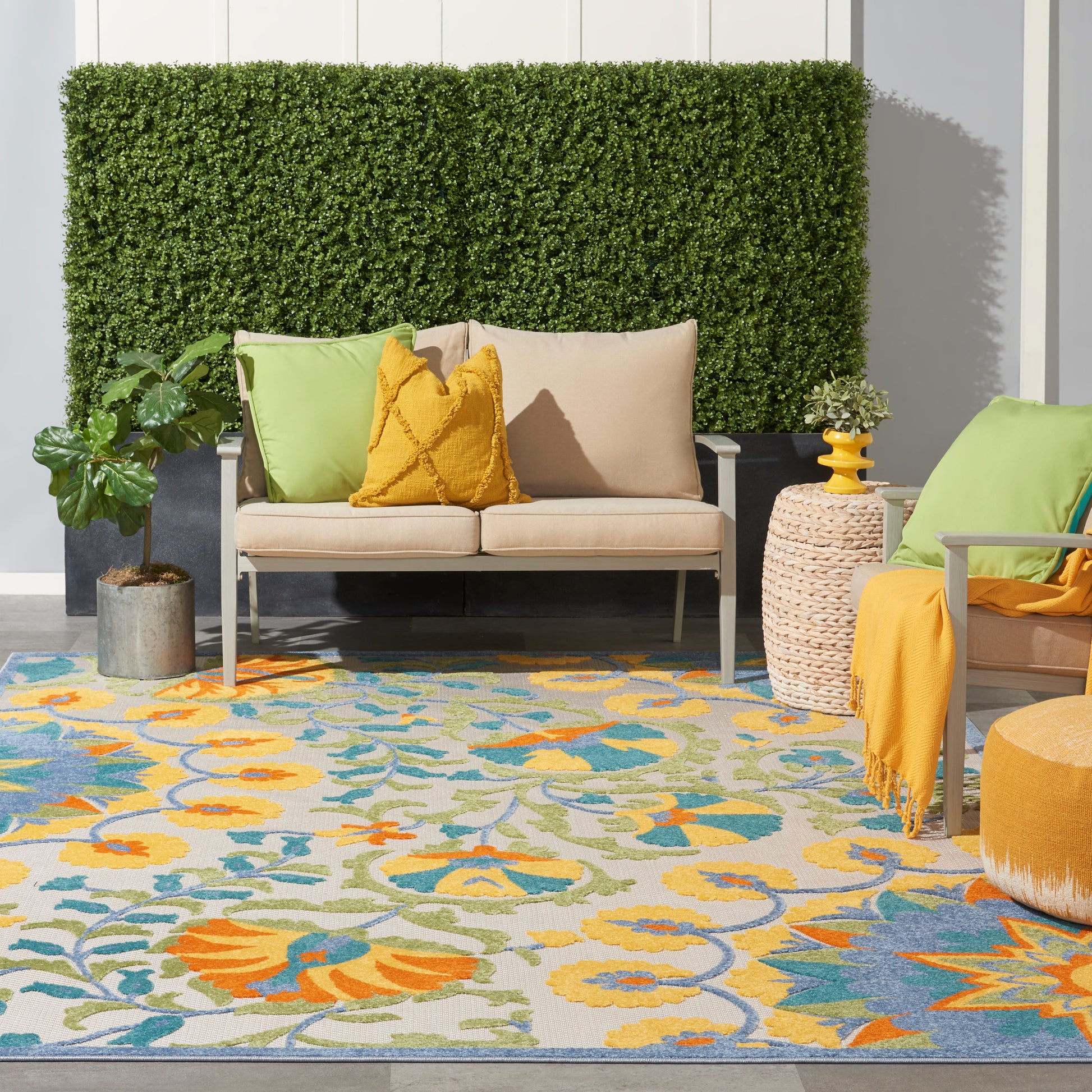 Nourison Home Aloha  Multicolor  Contemporary