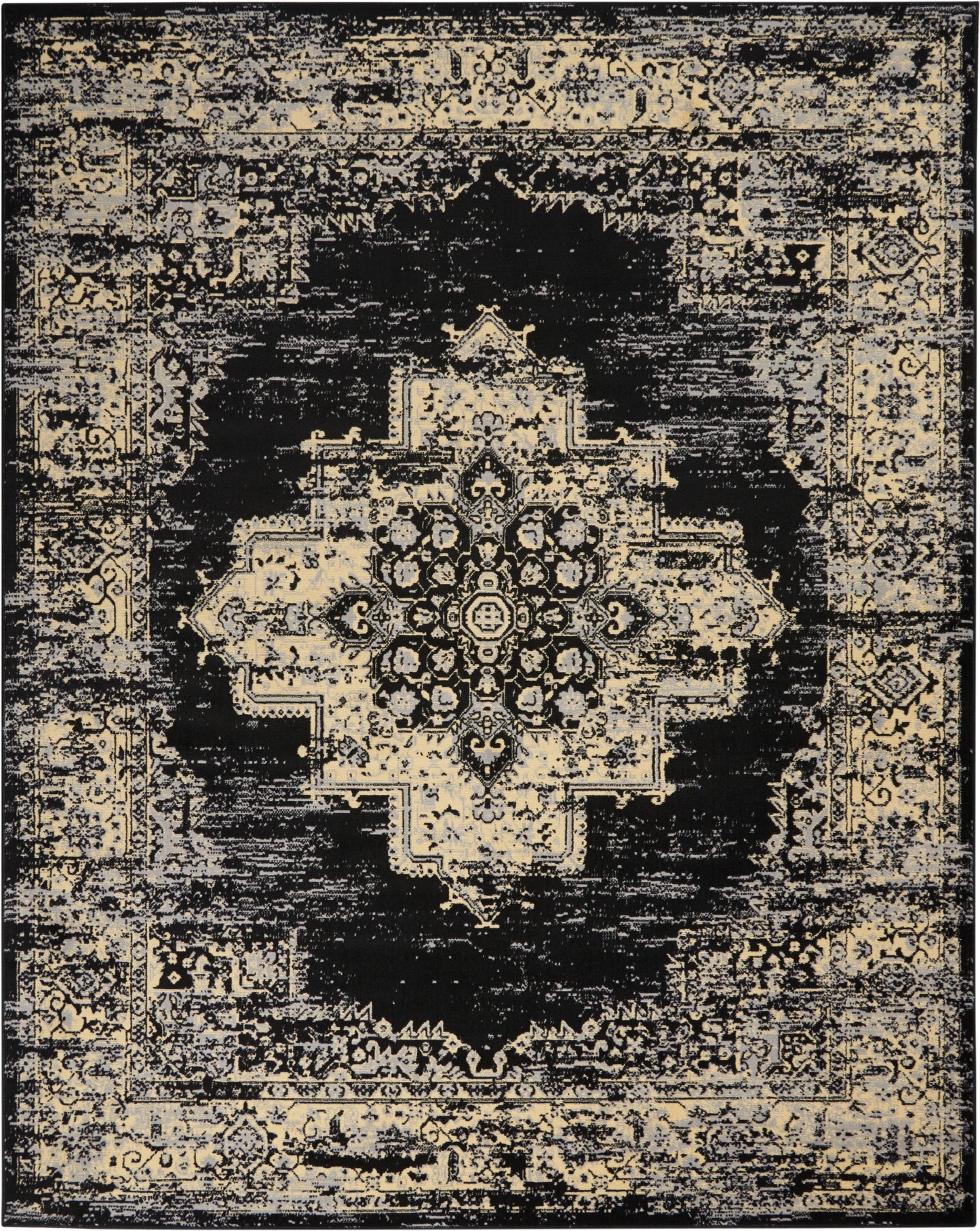 Nourison Home Grafix GRF14 Black Transitional Power-loomed Rug