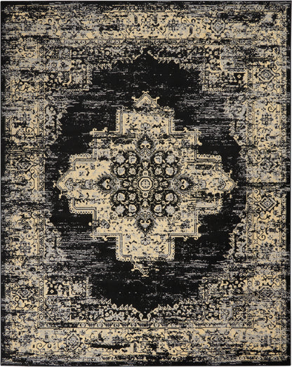Nourison Home Grafix GRF14 Black Transitional Power-loomed Rug
