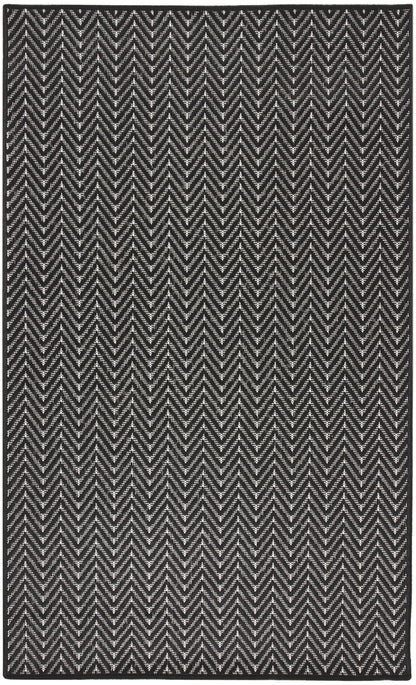 Nourison Home Horizon Indoor/Outdoor HOZ02 Black Contemporary Power-loomed Rug
