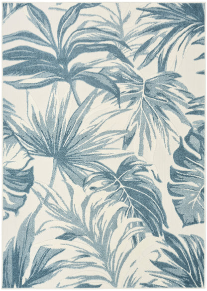 Nourison Home Aloha ALH43 Ivory Blue Contemporary Power-loomed Rugs