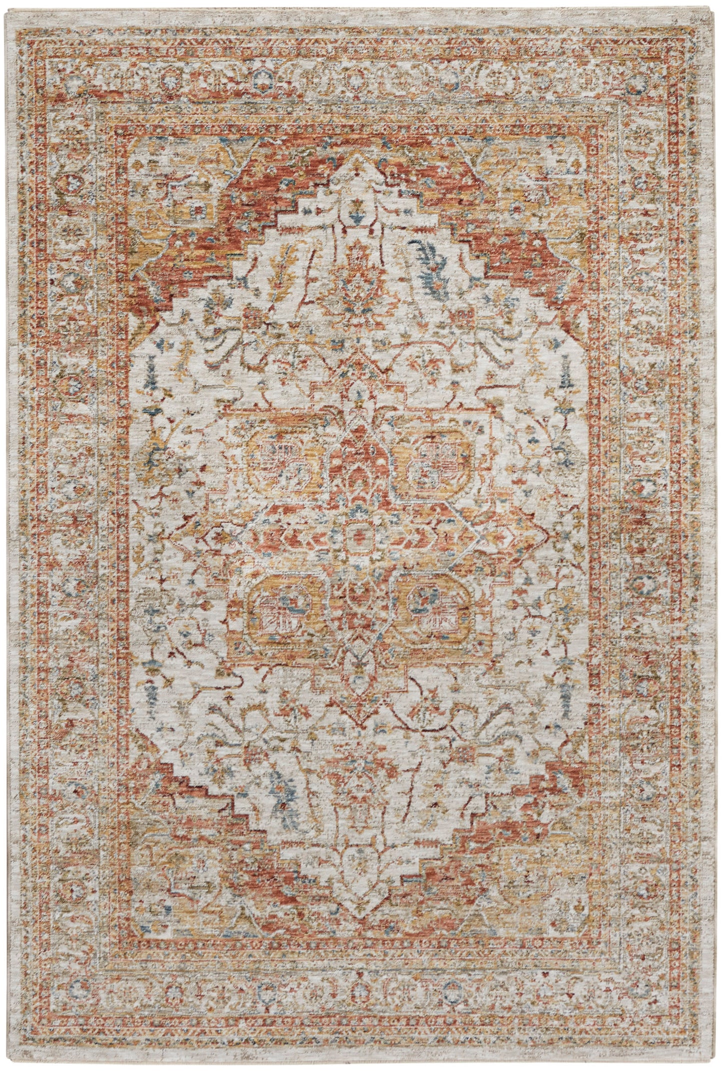 Nourison Home Sahar SHR06 Ivory Rust Traditional Power-loomed Rug