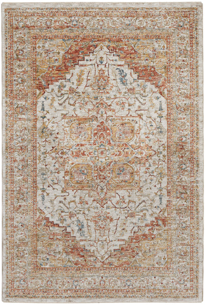 Nourison Home Sahar SHR06 Ivory Rust Traditional Power-loomed Rug