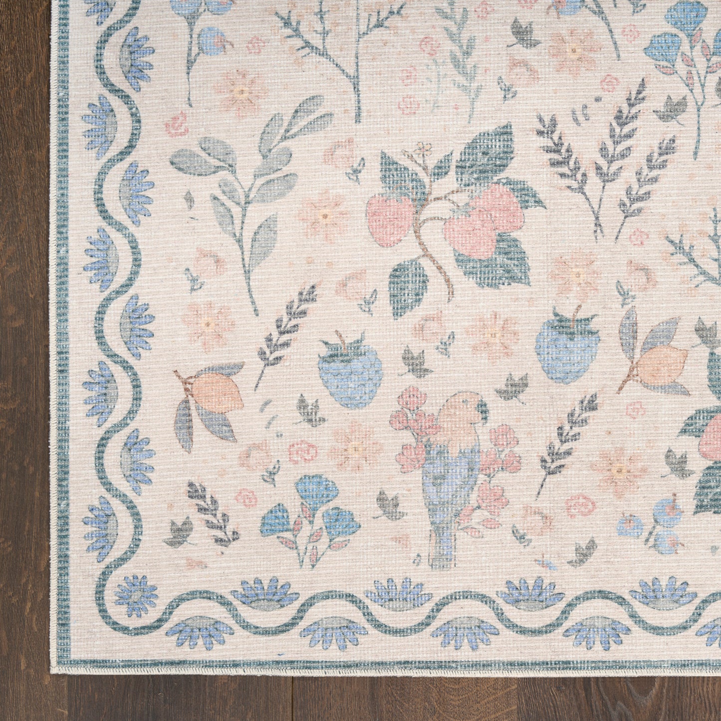 Nourison Home Botanical Washables  Ivory Multicolor  Contemporary