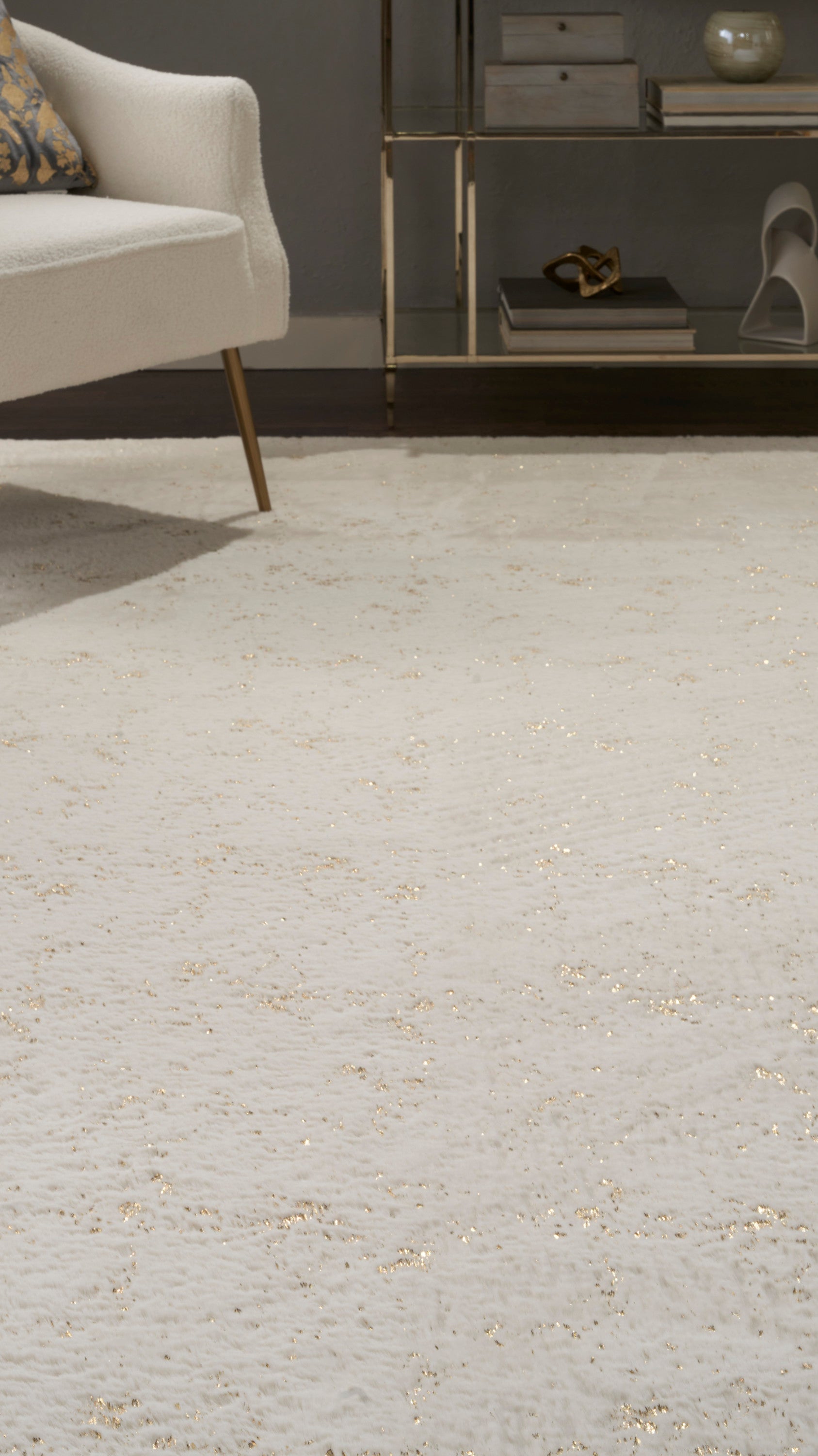 Nourison Home Cozy Shimmer  Ivory Gold  Contemporary