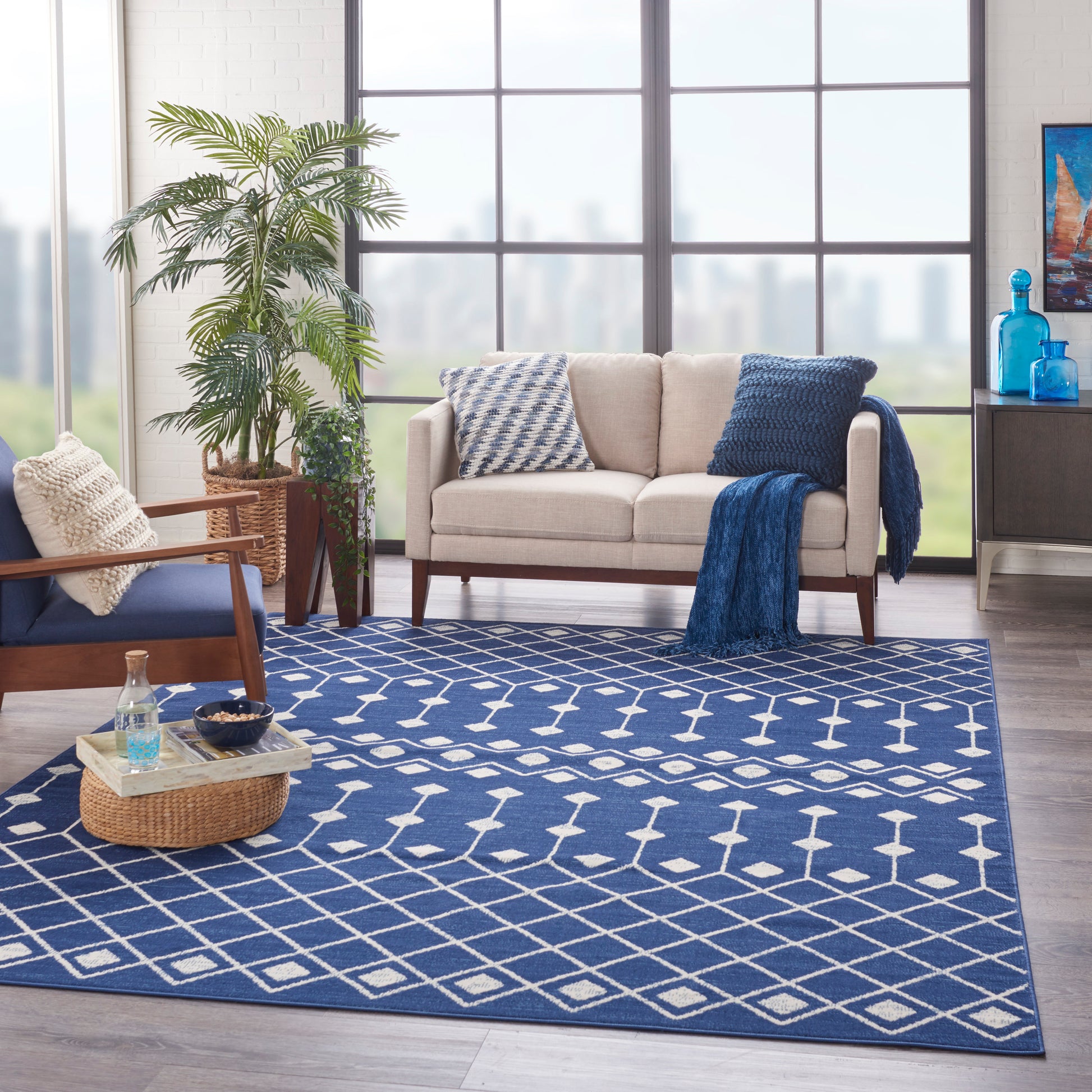Nourison Home Grafix  Navy  Transitional