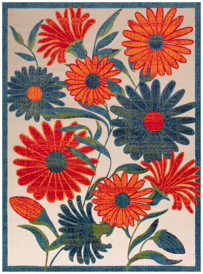 Nourison Home Aloha  Ivory Multicolor  Contemporary