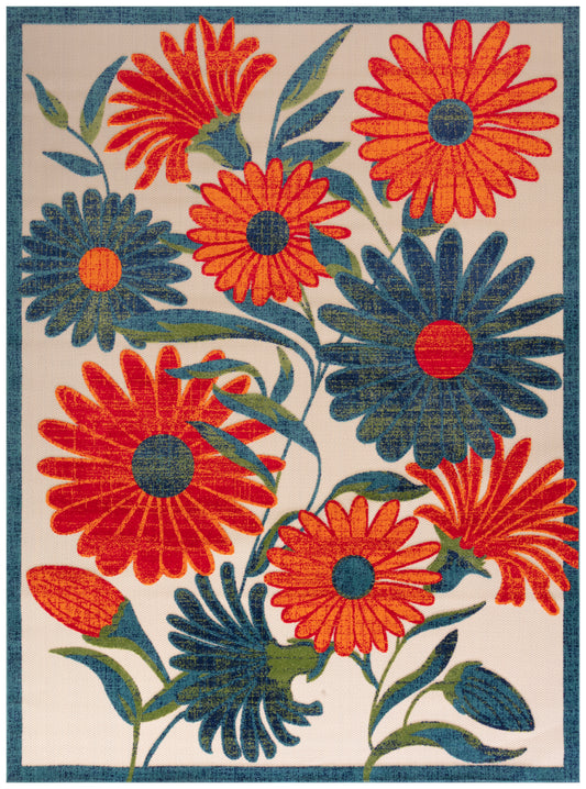 Nourison Home Aloha  Ivory Multicolor  Contemporary