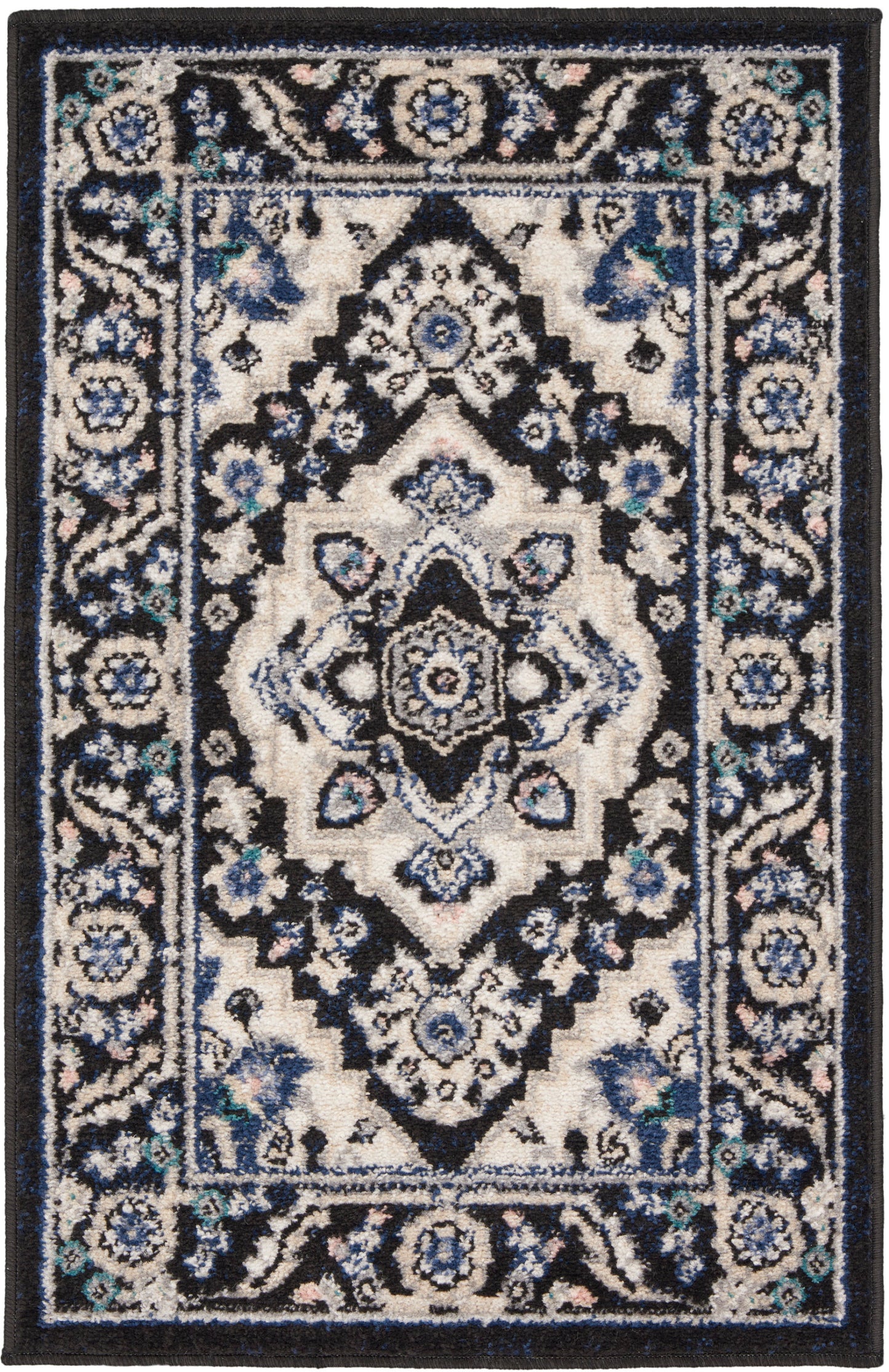 Nourison Home Passion PSN33 Black Ivory Traditional Power-loomed Rugs