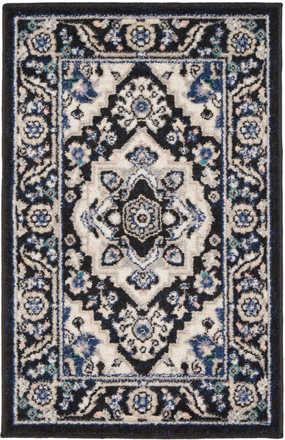 Nourison Home Passion PSN33 Black Ivory Traditional Power-loomed Rugs