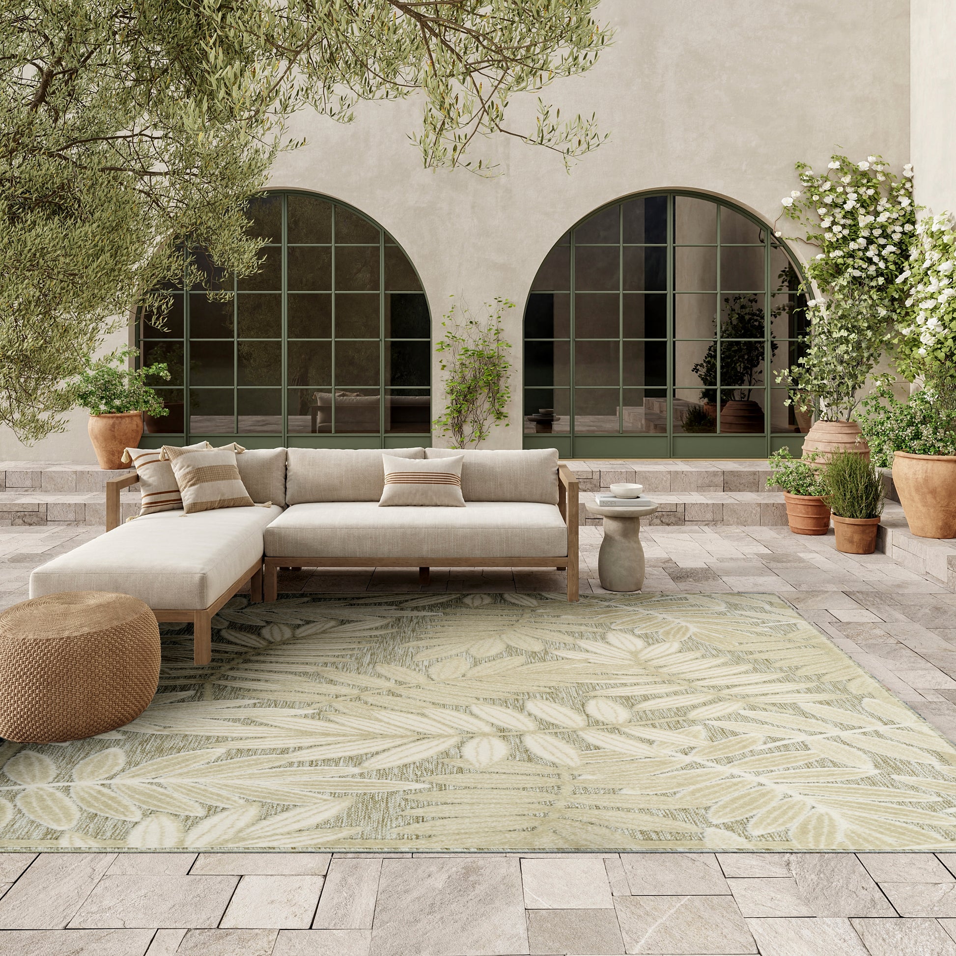 Nourison Home Aloha  Ivory Sage  Contemporary