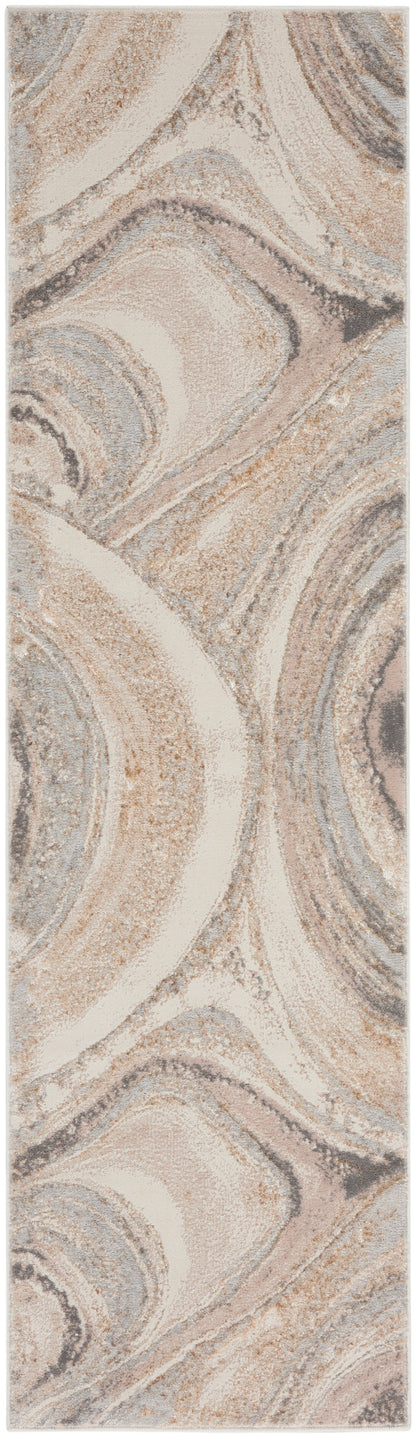 Nourison Home Splash BSK03 Cream Grey Contemporary Power-loomed Rug