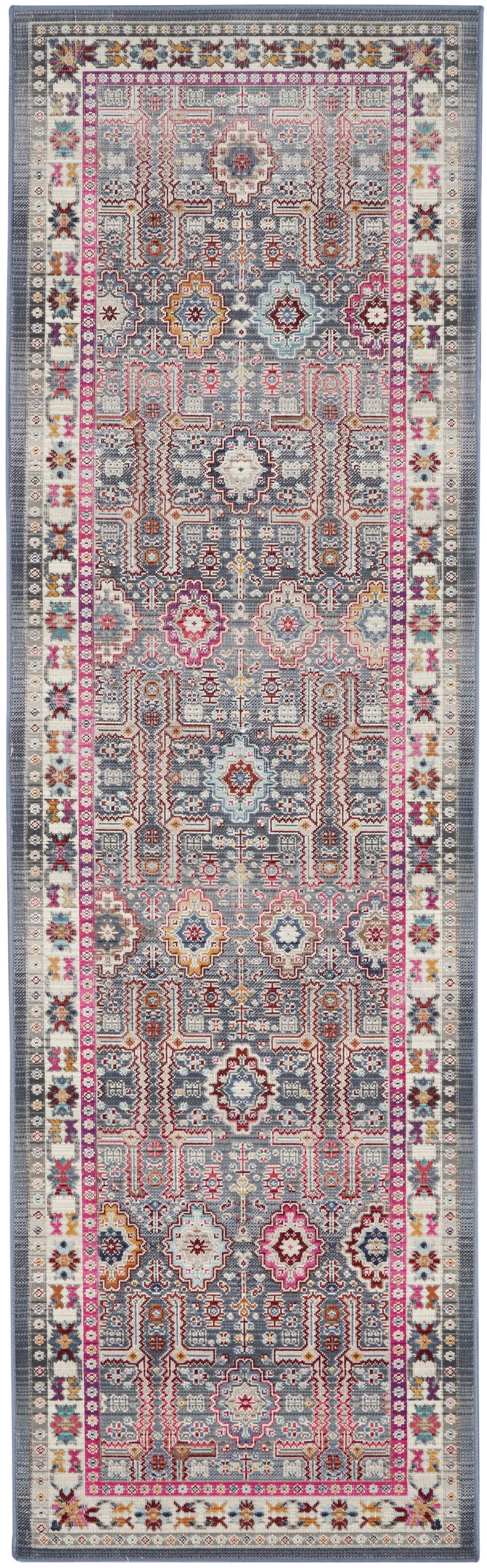 Nourison Home Vintage Kashan VKA05 Grey Multi Transitional Power-loomed Rug