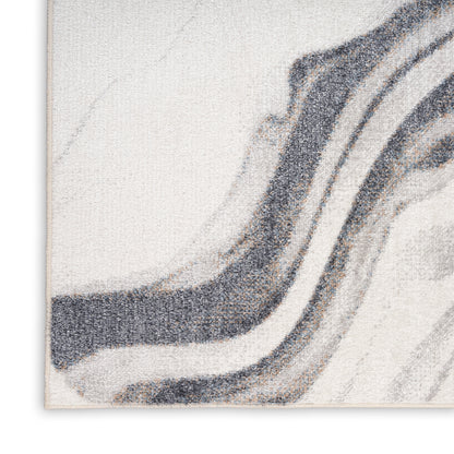 Nourison Home Astra Machine Washable  Ivory Grey  Contemporary