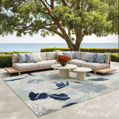 Nourison Home Suncoast  Grey Navy  Contemporary