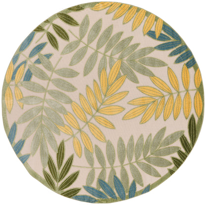 Nourison Home Aloha ALH18 Green Multicolor Contemporary Power-loomed Rugs