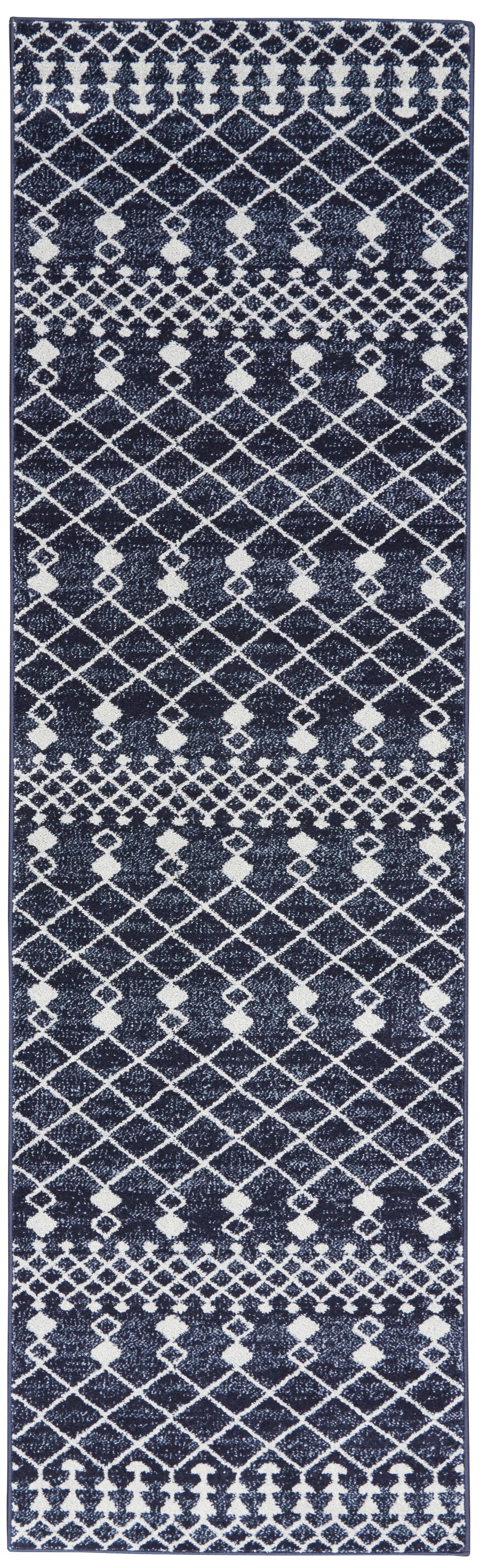 Nourison Home Palermo PMR03 Navy Grey Contemporary Power-loomed Rug