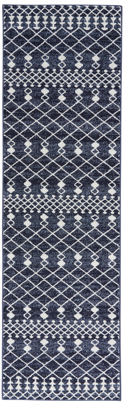 Nourison Home Palermo PMR03 Navy Grey Contemporary Power-loomed Rug