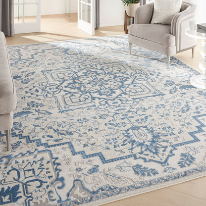 Nourison Home Elation  Ivory Blue  Traditional