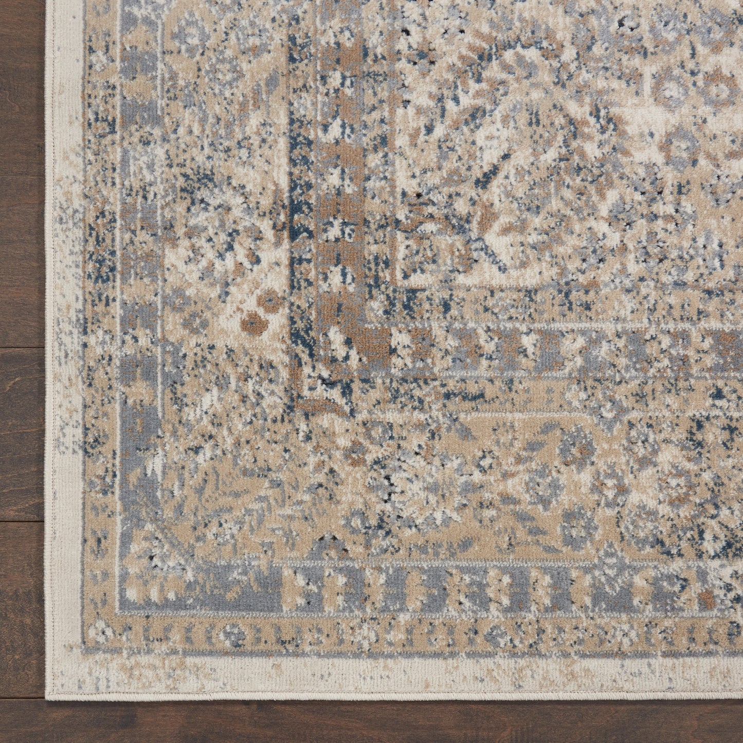 Nourison Home Malta  Ivory Blue  Traditional