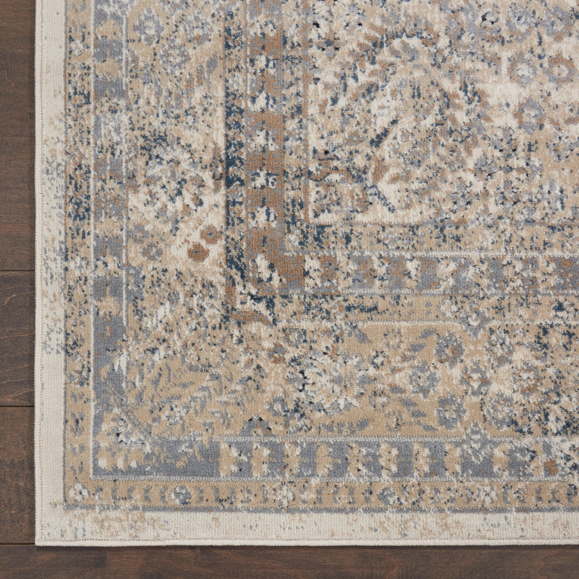 Nourison Home Malta  Ivory Blue  Traditional