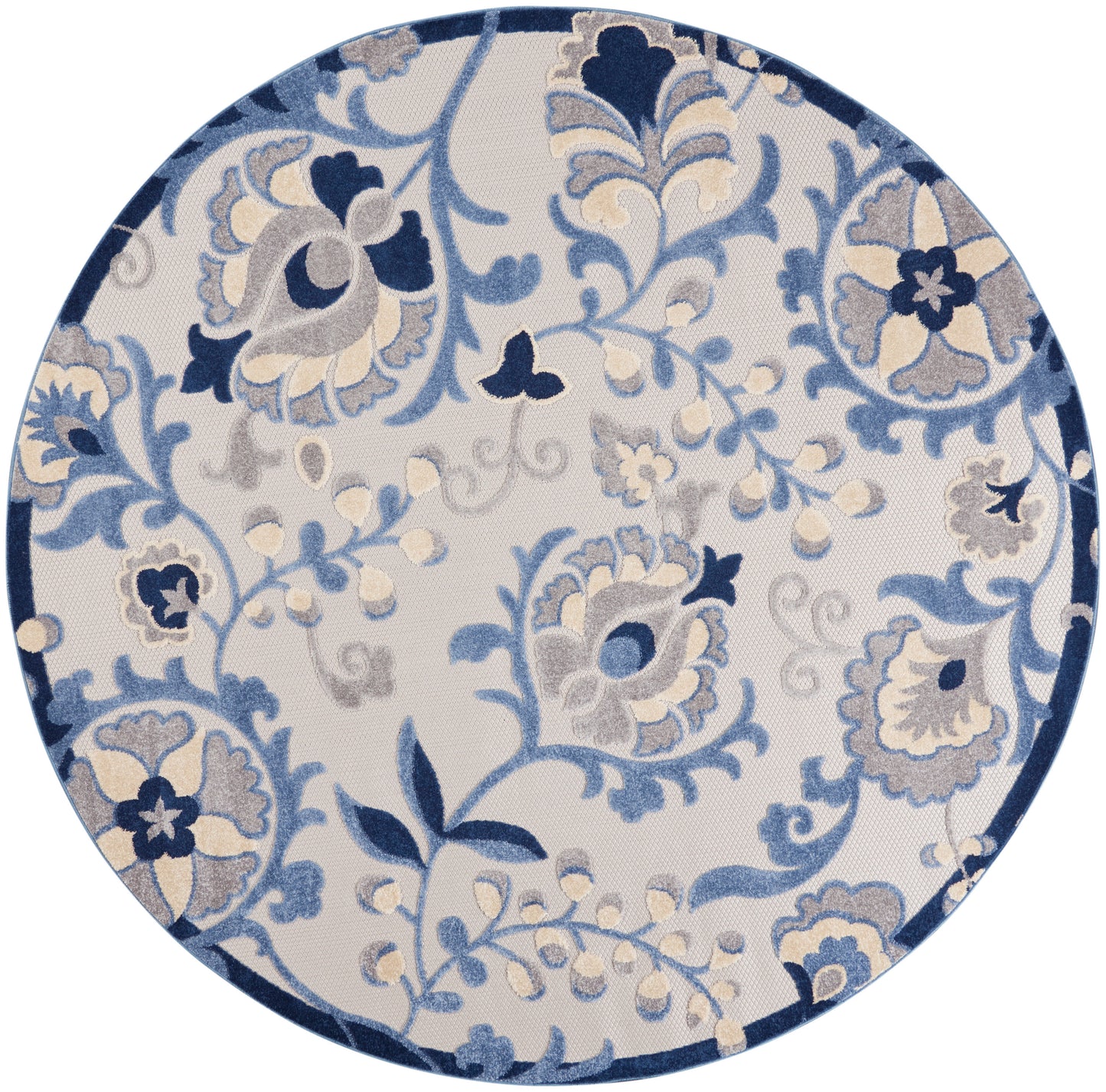 Nourison Home Aloha ALH17 Blue Grey Contemporary Power-loomed Rugs