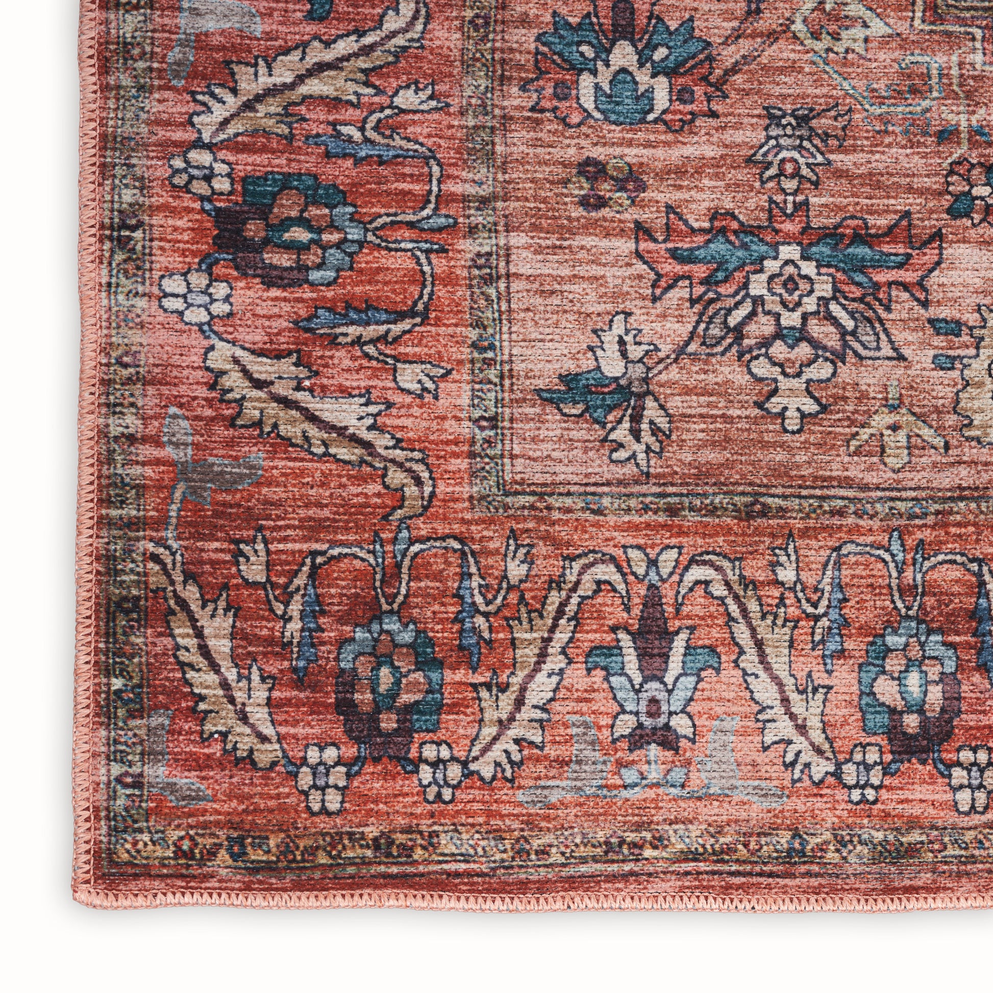 Nourison Home Grand Washables  Rust Multicolor  Traditional