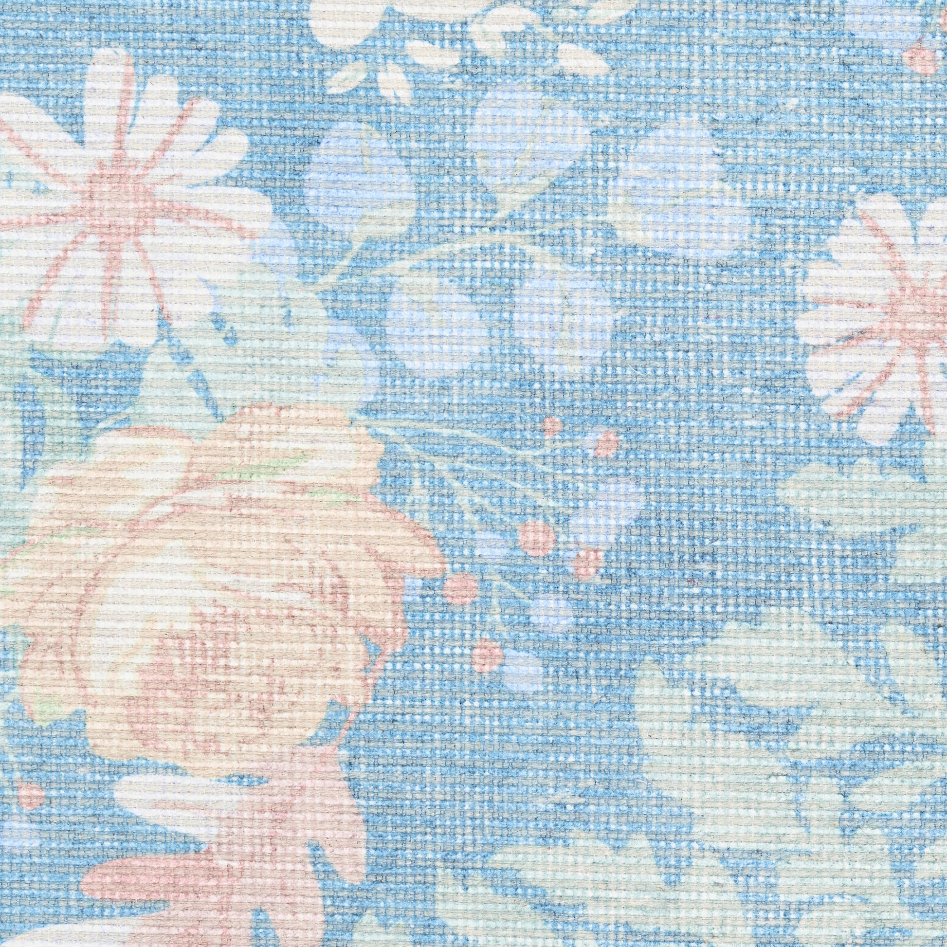 Nourison Home Botanical Washables  Blue Multicolor  Contemporary