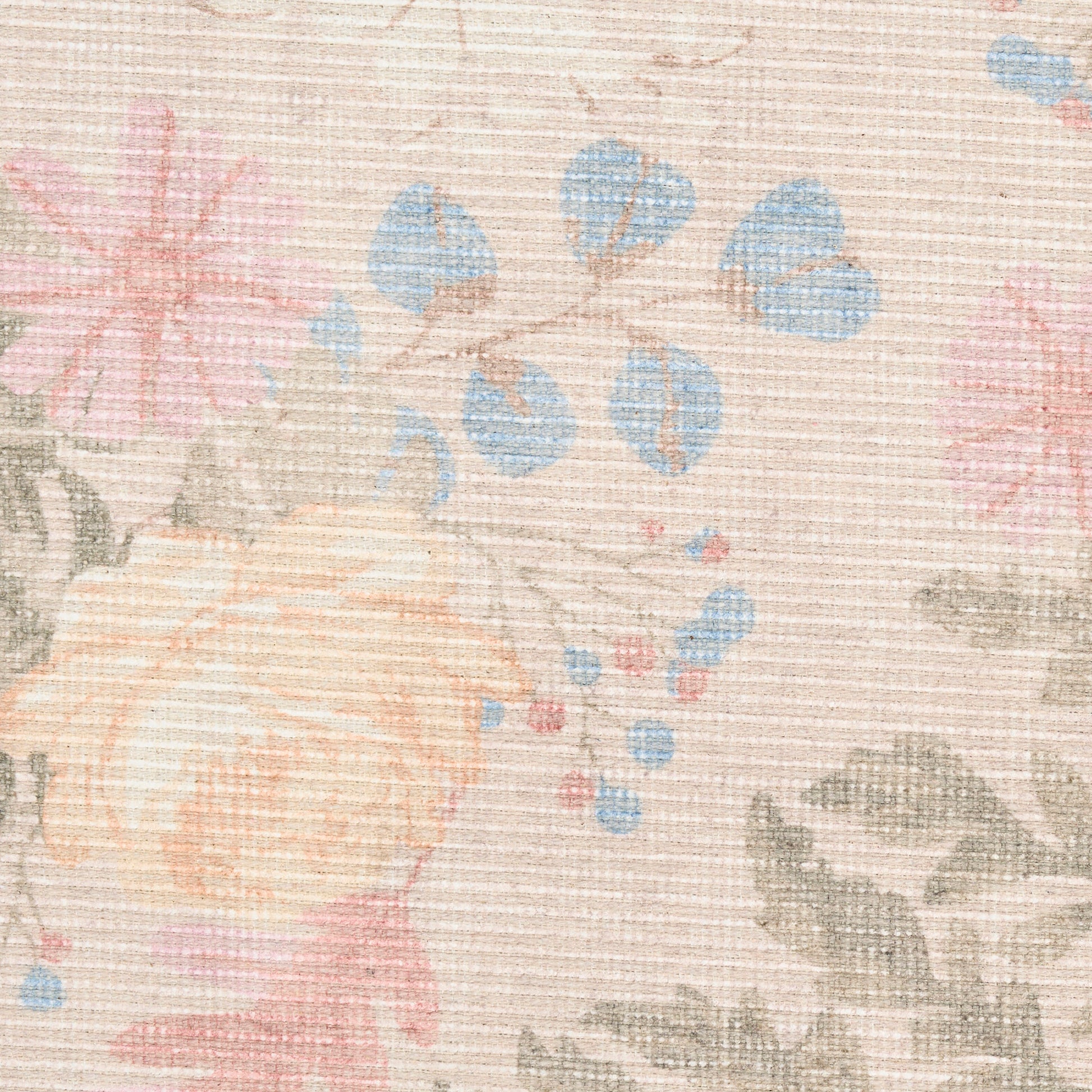 Nourison Home Botanical Washables  Beige Multicolor  Contemporary