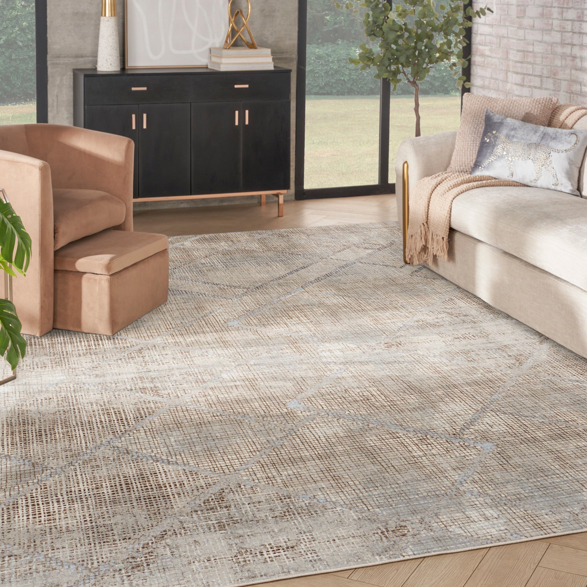 Nourison Home Sparkle  Grey Mocha  Contemporary