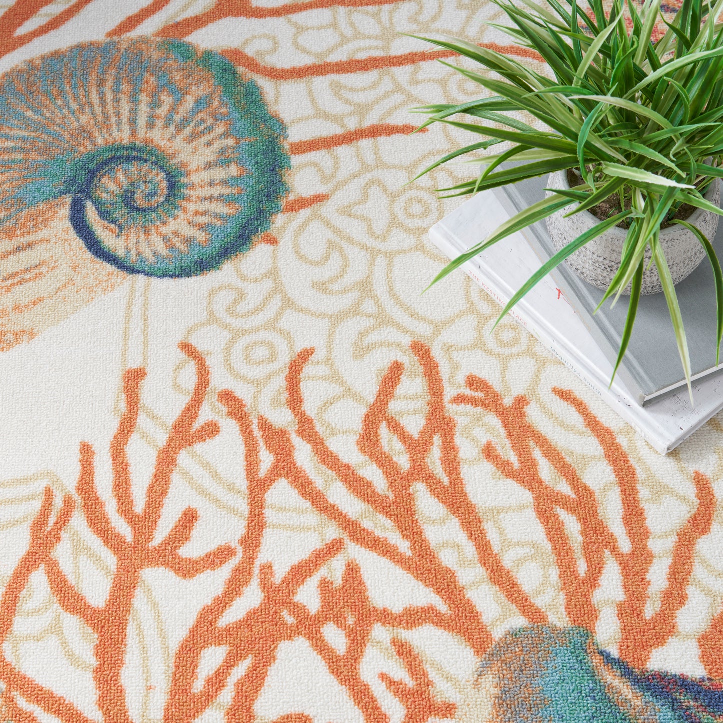 Waverly Sun N Shade  Ivory Multi  Contemporary