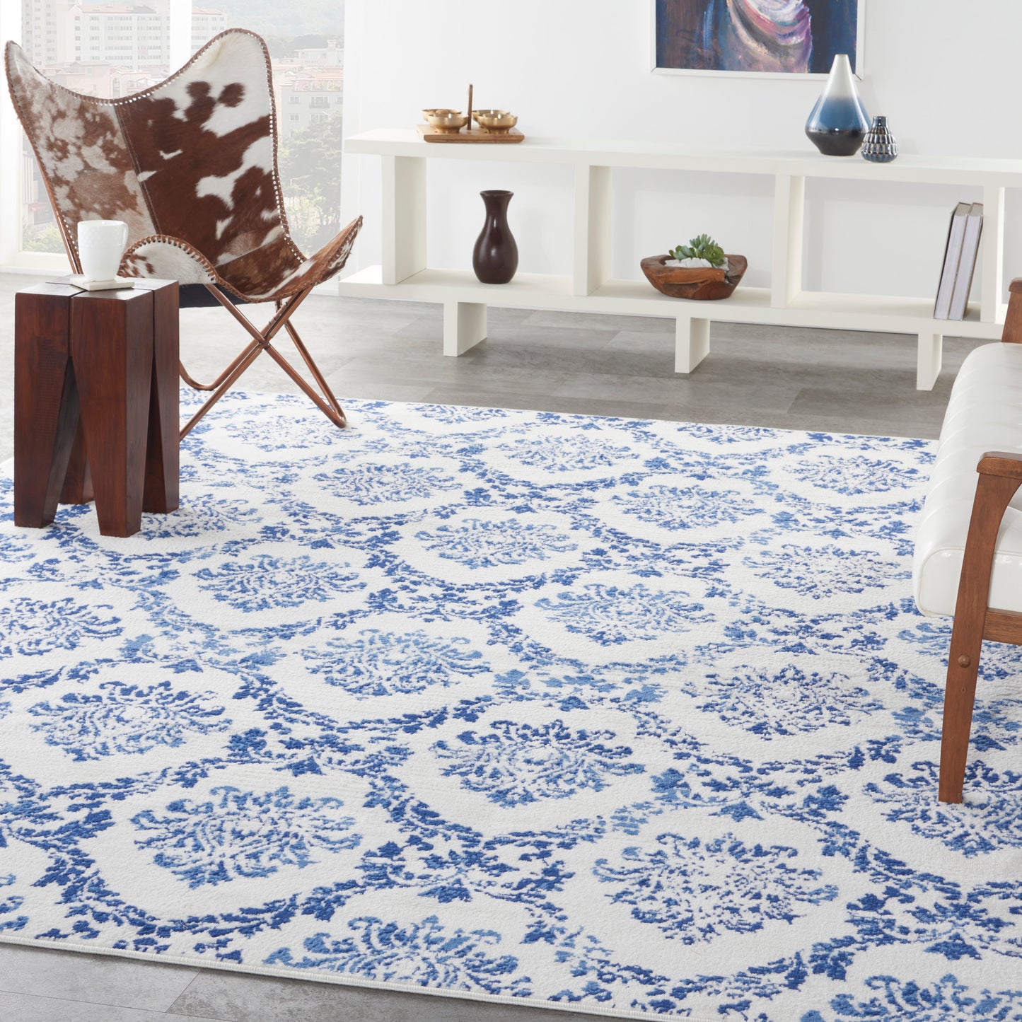Nourison Home Whimsicle  Ivory Navy  Contemporary