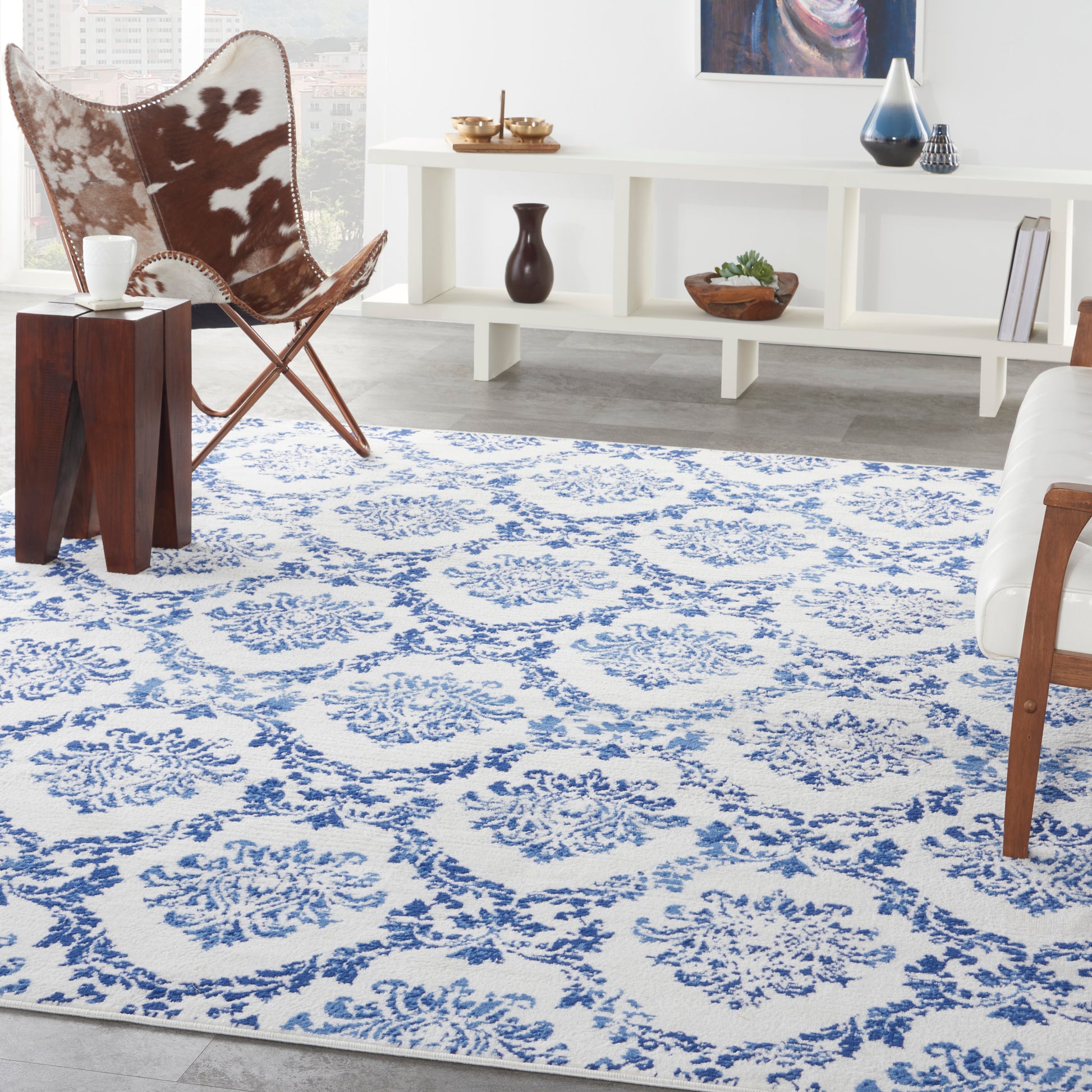 Nourison Home Whimsicle  Ivory Navy  Contemporary