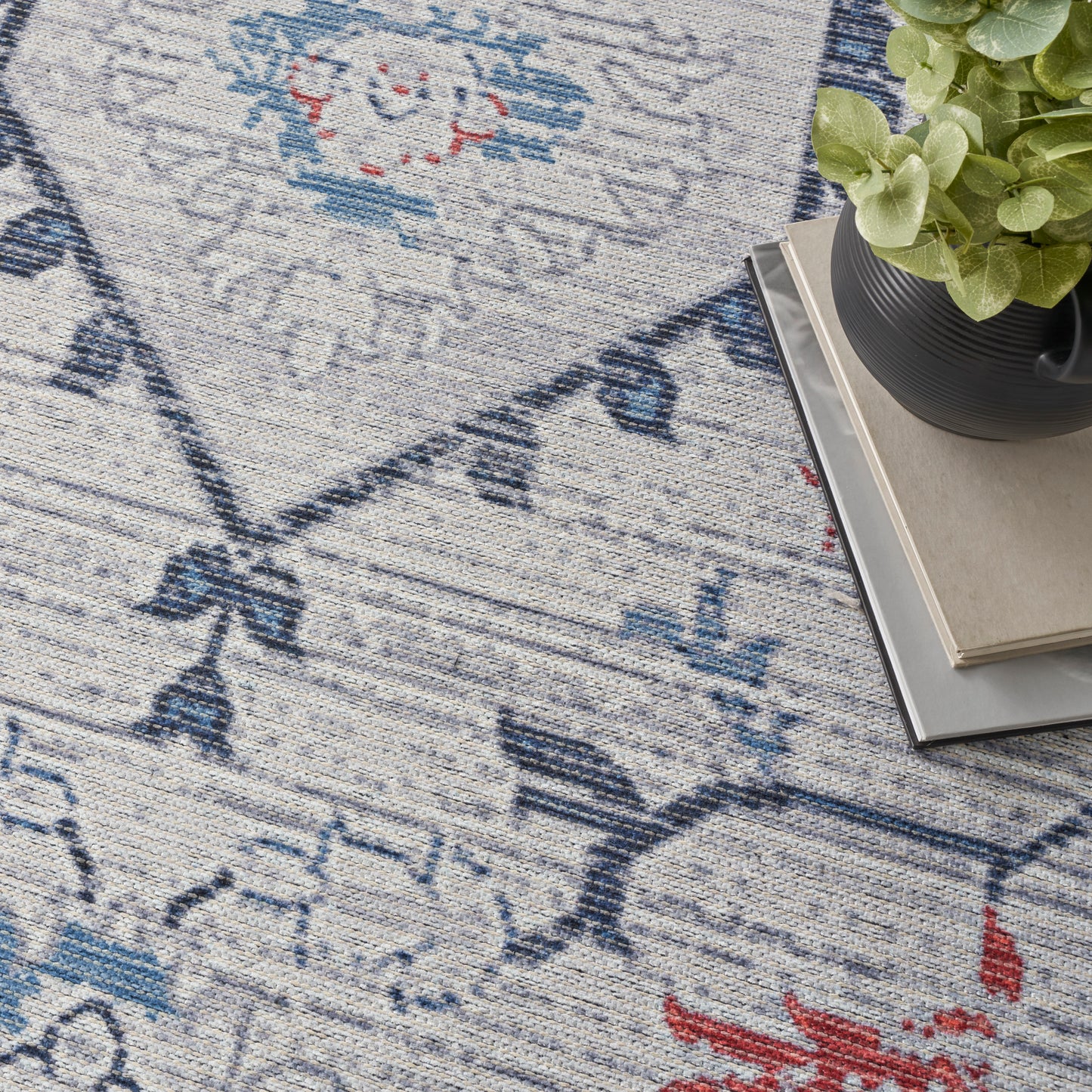 Nourison Home New Concept Washables  Ivory Blue  Contemporary