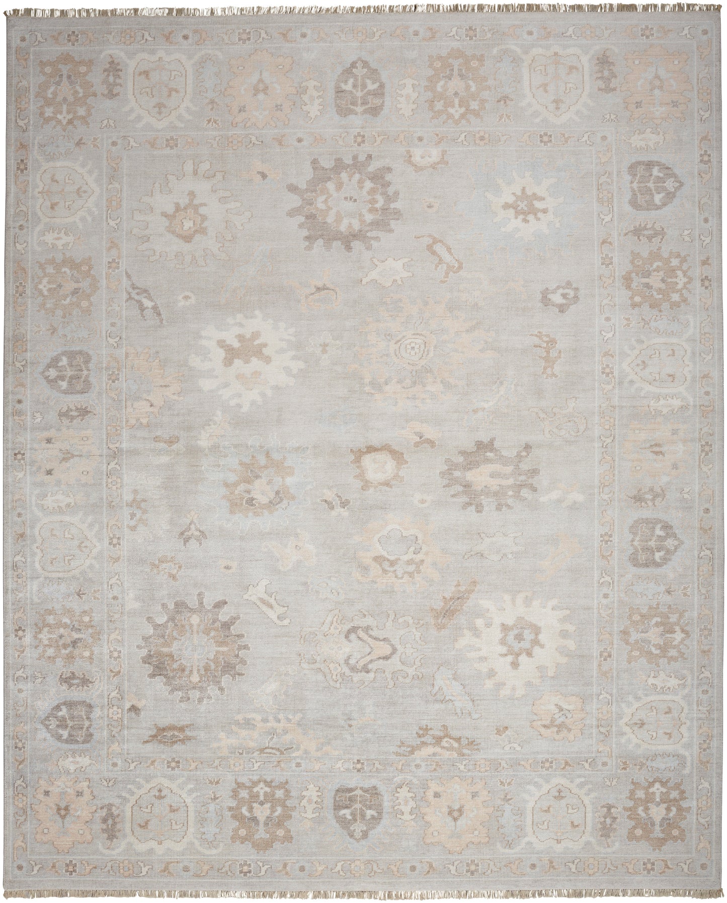 Nourison Home Aldora ALD15 Silver Blue Traditional Hand Knotted Rug