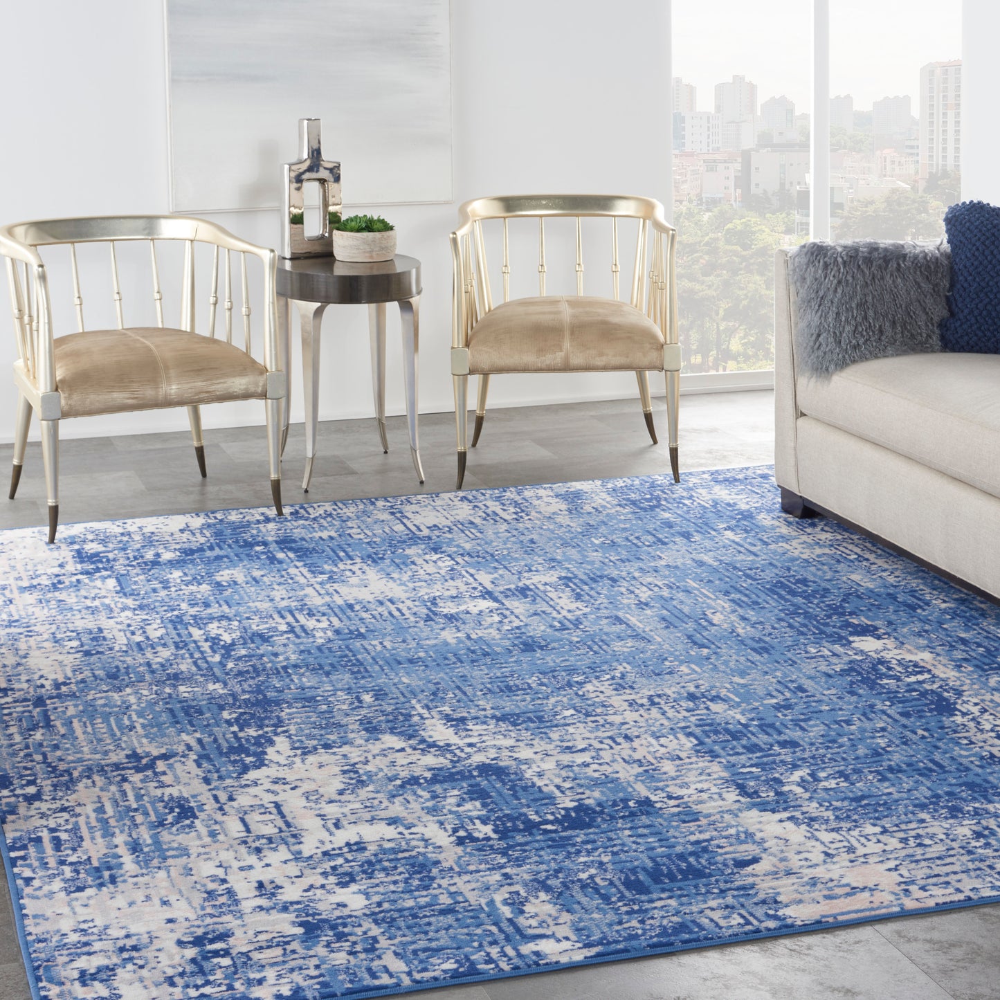 Nourison Home Whimsicle  Blue Ivory  Contemporary