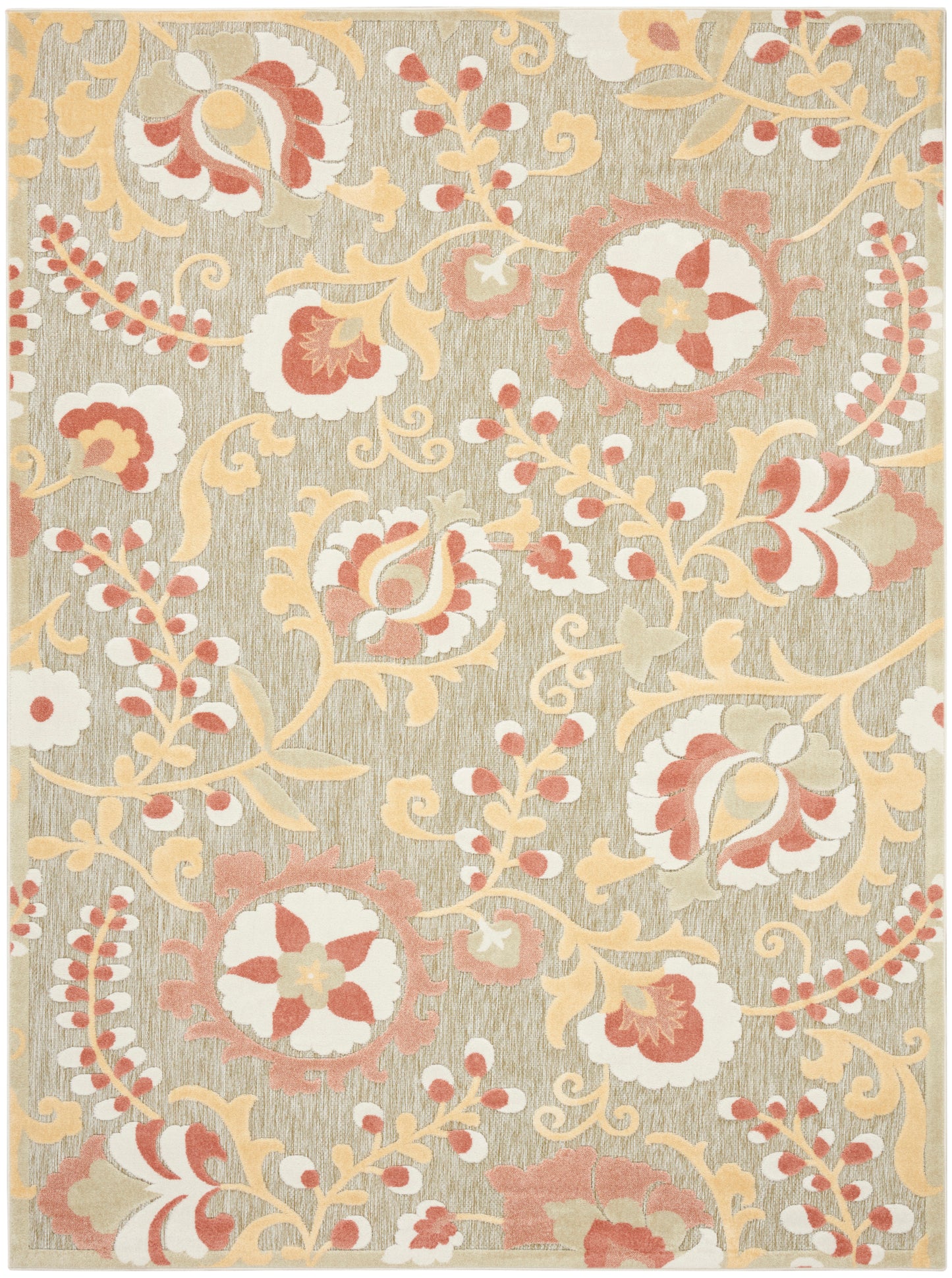 Nourison Home Aloha ALH17 Sage Rose Contemporary Power-loomed Rugs