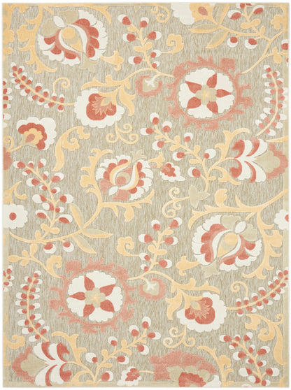 Nourison Home Aloha ALH17 Sage Rose Contemporary Power-loomed Rugs