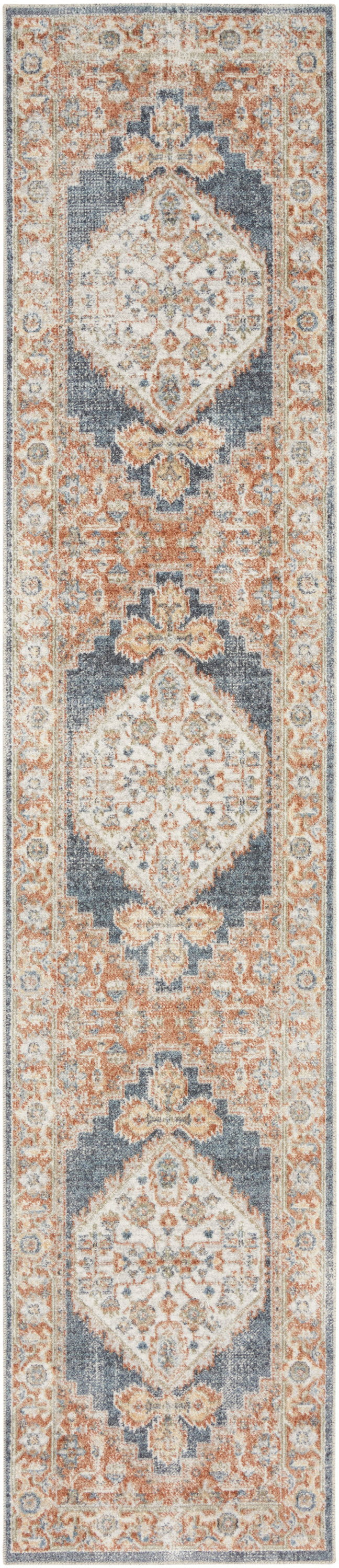 Nourison Home Astra Machine Washable ASW11 Denim Multicolor Traditional Power-loomed Rug
