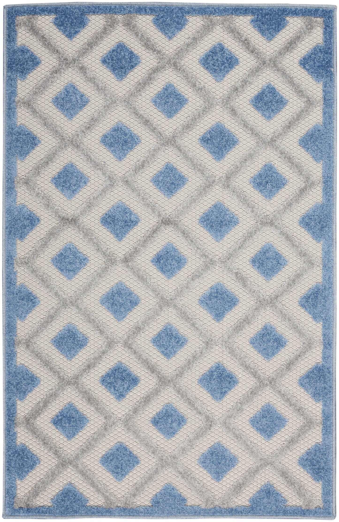 Nourison Home Aloha ALH26 Blue Grey Contemporary Power-loomed Rugs