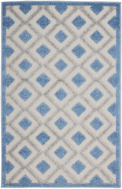 Nourison Home Aloha ALH26 Blue Grey Contemporary Power-loomed Rugs