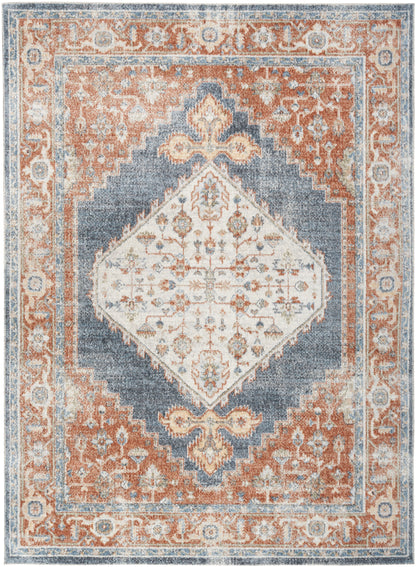 Nourison Home Astra Machine Washable ASW11 Denim Multicolor Traditional Power-loomed Rug